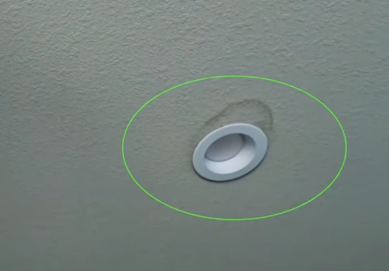 Possible mold around a ceiling light fixture